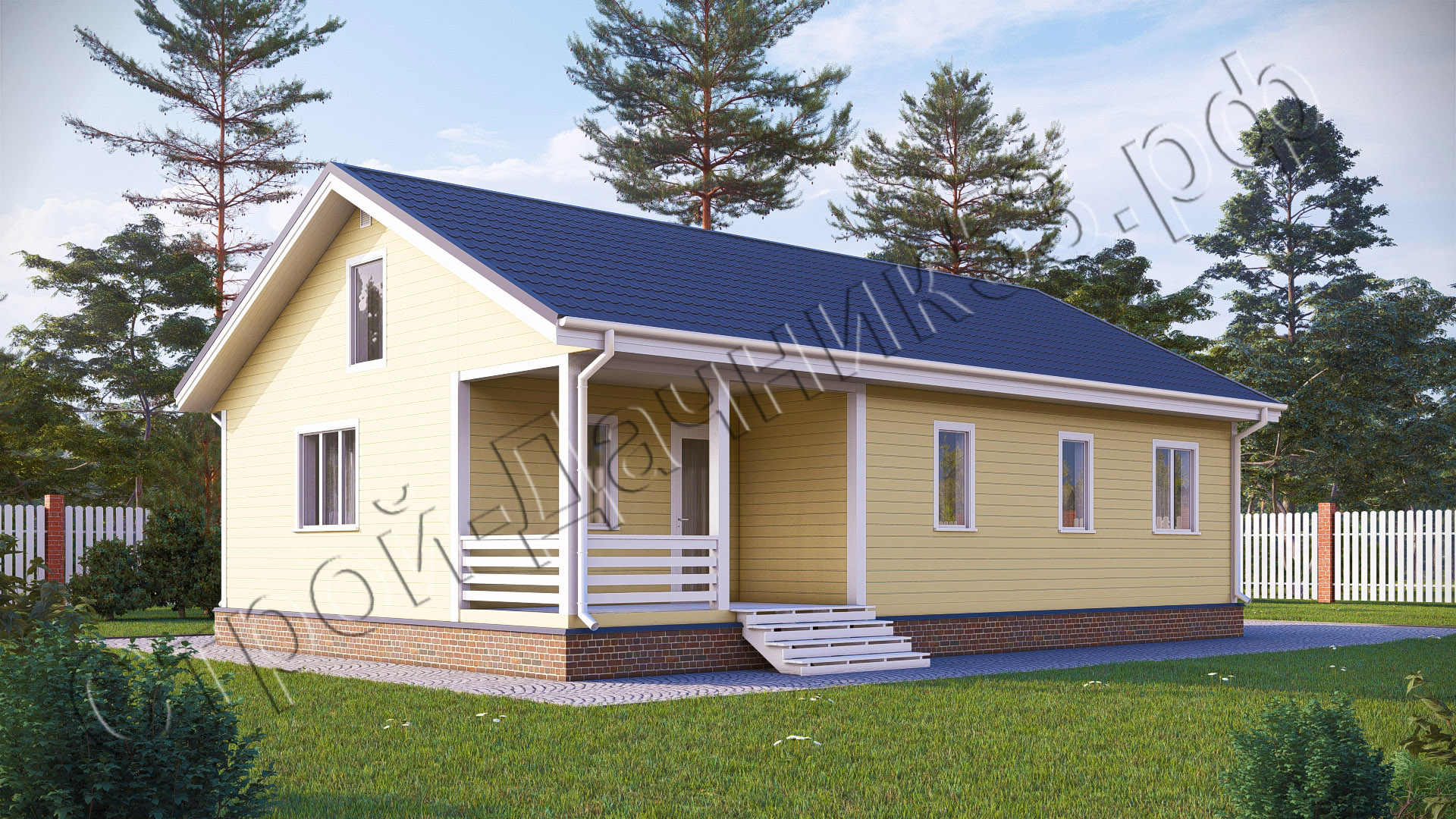 Проект каркасно-щитового дома Д–26